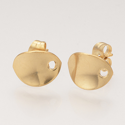 304 Выводы серьги из нержавеющей стали шпилька, с петлей, ушные орехи / серьги спины, витых овальных