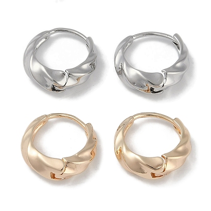Волнистые латунные серьги-кольца для женщин