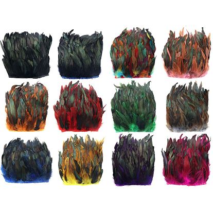 Rooster Feather Fringe Trimming, Costume Accessories, Dyed