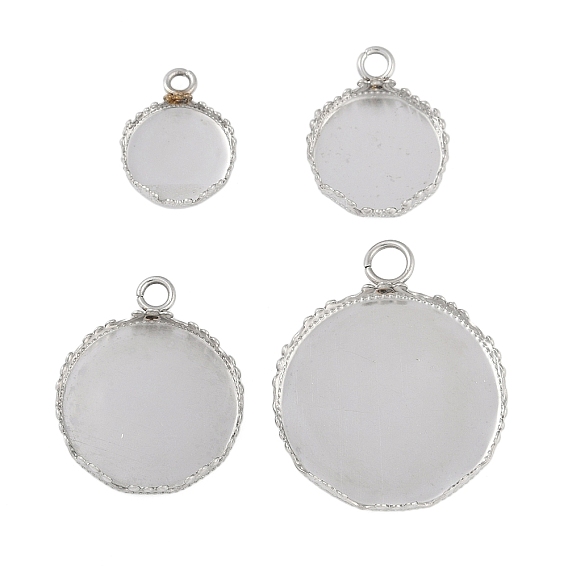 304 Настройки кабошон из нержавеющей стали кулон, круглые