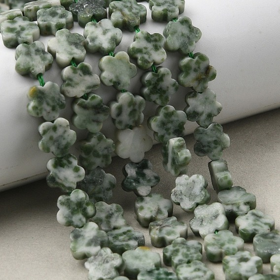 Натуральные зеленые пятна яшмовых нитей, цветка сливы цветок