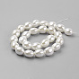 Shell Pearl Beads Strands, Oval, Dyed