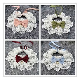 Polyester Adjustable Cat Dog Bowknot Collars, Pet's Bow Tie, Pet Bowknot Necktie