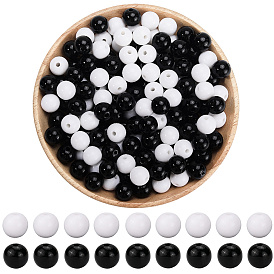 200 шт 2 цвета непрозрачные акриловые бусины, круглые