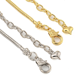 Rack Plating Brass Round Snake Chain Necklaces, Long-Lasting Plated, Lead Free & Cadmium Free