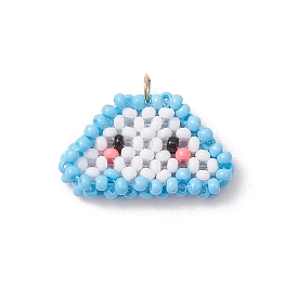 Подвески-облака из стеклянных бусинок, с настоящим 18 позолотой k 304 открытыми запорными кольцами из нержавеющей стали