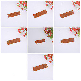 PU Leather Label Tags, Clothing Handmade Labels, for DIY Jeans, Bags, Shoes, Hat Accessories, Rectangle with Word/Animal/Girl/Bag/Musical Note Pattern