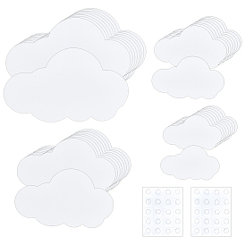 50 шт. 4 стили бумажные открытки в форме облаков, с 2 листами резиновая наклейка