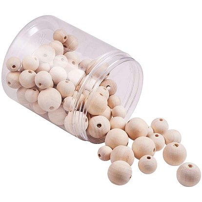 Round Unfinished Wood Beads