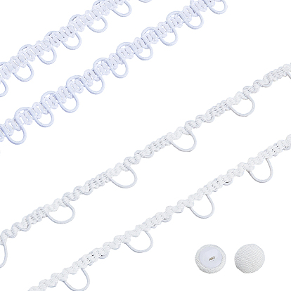 Полиэстеровая петля для пуговицы эластичная шнуровка лента, с пластиковыми пуговицами на ножке