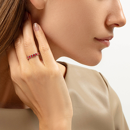 Платиновое родиевое покрытие 925 серебряные кольца на палец в форме сердца, с эмалью