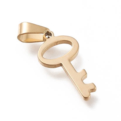 201 Stainless Steel Pendants, Laser Cut, Key