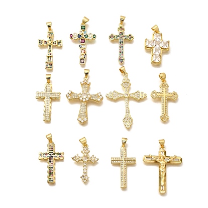 Стойка металлическая латунная микропрофилированная кубическая циркония подвески, долговечный, без свинца и без кадмия, крест прелести