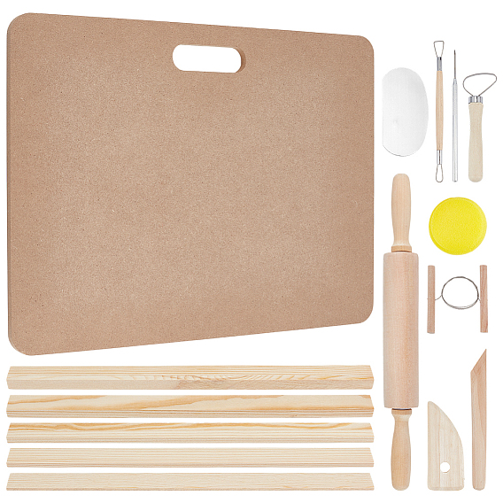 Прямоугольные доски из МДФ, деревянная скалка, направляющая грязевого катка, для сушки керамической глины, инструмент для изготовления керамики