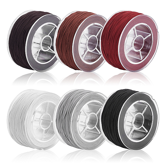 6 Rollen 6 Farben Polyester-Elastikkordel, verstellbare elastische kordel, Runde