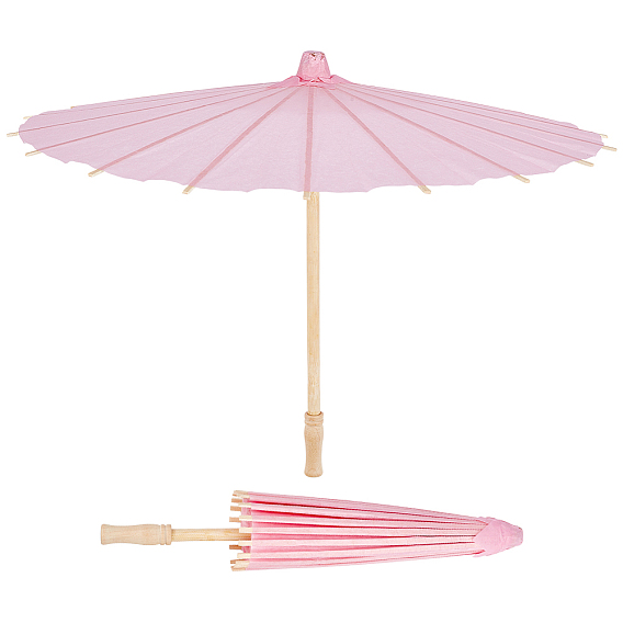 DIY Blank Craft Paper Umbrella, with Wooden Handle and Rack, for Children DIY Crafts Hand Painted Making
