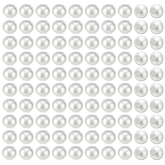 100pcs 925 perles en argent sterling, ronde