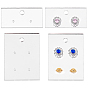 Fingerinspire 4Pcs 2 Style Acrylic Earring Display Hanging Card, Rectangle with 2 Holes, for Jewelry Display Supplies
