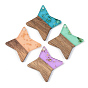 Transparent Resin & Walnut Wood Pendants, with Gold Foil, Star