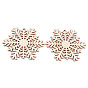 Undyed Natural Wooden Big Pendants, Laser Cut, Snowflake