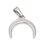 304 Stainless Steel Pendants, Double Horn/Crescent