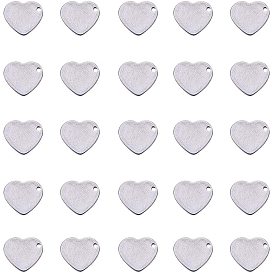 Handmade Gifts Ideas for Valentines Day 304 Stainless Steel Stamping Blank Tag Pendants, Heart