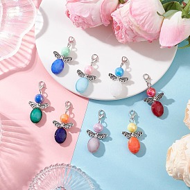 Подвесные украшения из ангельского стекла и акрила, Застежки-когти из сплава омара, подвески для украшений сумок