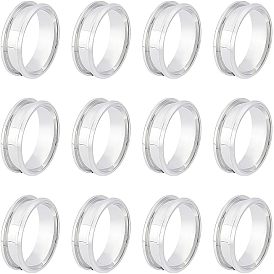 12шт. нержавеющая сталь с канавками для установки колец на пальцы, кольцевой сердечник, для изготовления инкрустации