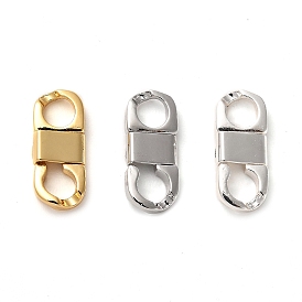 Rack Plating Brass Fold Over Clasps, 8 Shaped