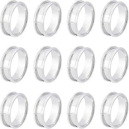 12шт. нержавеющая сталь с канавками для установки колец на пальцы, кольцевой сердечник, для изготовления инкрустации