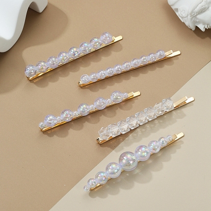 Пластиковая жемчужная бусина с железным сплавом шпилька для волос