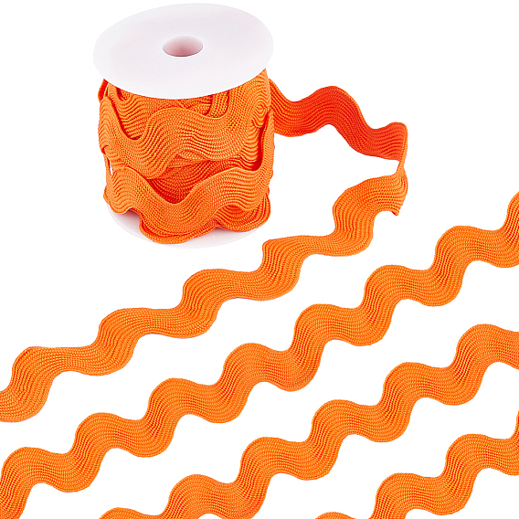 9 Yards Polyester Wavy Fringe Trim Ribbon, Wave Bending Lace Trim, for Clothes Sewing and Art Craft Decoration