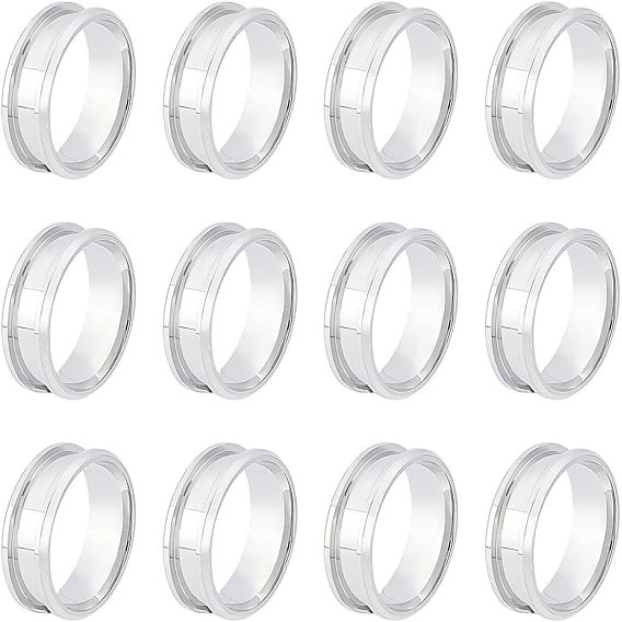 12шт. нержавеющая сталь с канавками для установки колец на пальцы, кольцевой сердечник, для изготовления инкрустации