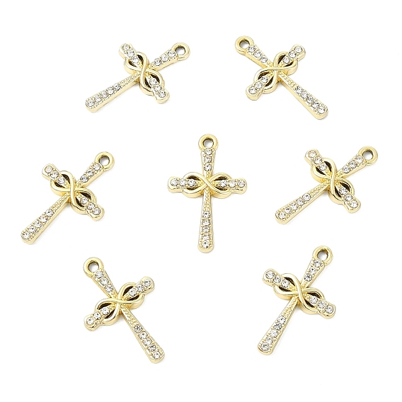 10подвески со стразами из сплава, uv покрытие, крестик