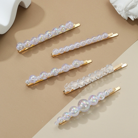 Пластиковая жемчужная бусина с железным сплавом шпилька для волос