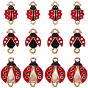 30Pcs 3 Styles Alloy Red and Black Enamel Connector Charms, Ladybird Links