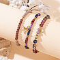 Colorful Crystal Beaded Bracelet - Fashion Metal Pendant Bangle for Friends and Lovers