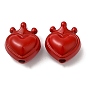 Spray Painted Alloy Bead, Lead Free & Cadmium Free, Heart with Crown