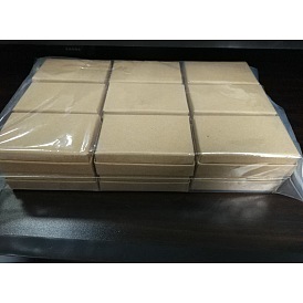 Cajas de joyas de cartulina de papel kraft, anillo / caja de collar, Rectángulo