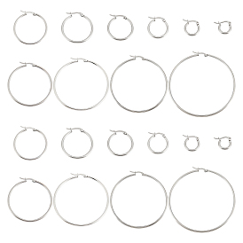 20Pair 10 Style 304 Stainless Steel Huggie Hoop Earring for Women, Hypoallergenic Earrings