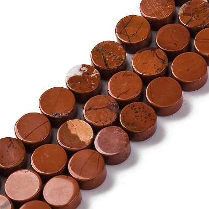 Натуральные красные яшмы бусы пряди, плоско-круглые