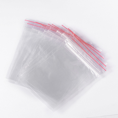 PandaHall Plastic Zip Lock Bags, Resealable Packaging Bags, Top Seal, Self Seal Bag, Rectangle, Clear, 6x4cm, Unilateral Thickness: 0.05mm