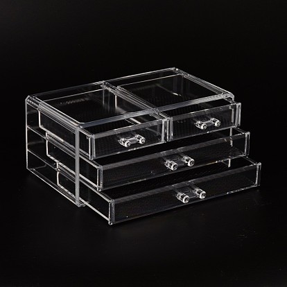 Cuboid Plastic Bead Containers, 4 Compartments, 23.9x13.5x10.5cm