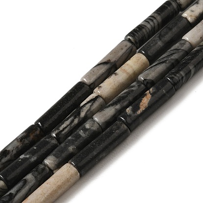 Натуральный черный шелковый камень / чистые камни, колонка