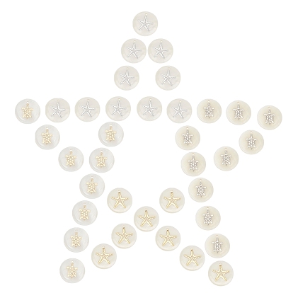 Natural Freshwater Shell Pendants, Flat Round