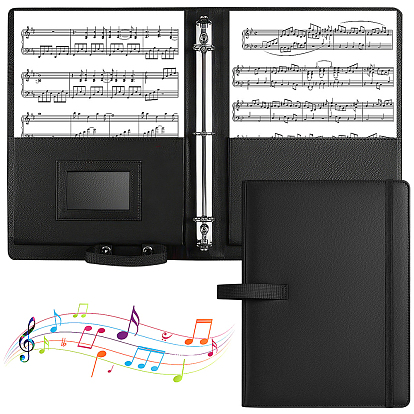 PU Leather Piano Sheet Folder, Binder Music Holder, Spiral Notebook Binder Organizer, Rectangle