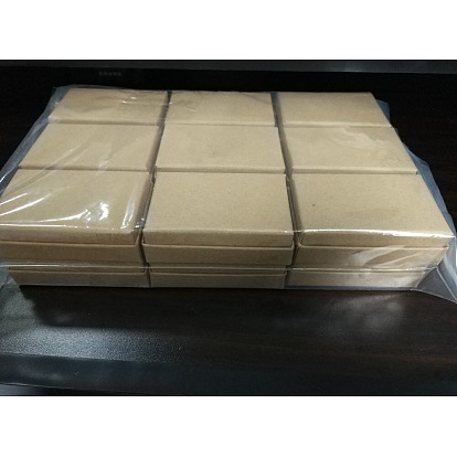 Cajas de joyas de cartulina de papel kraft, anillo / caja de collar, Rectángulo