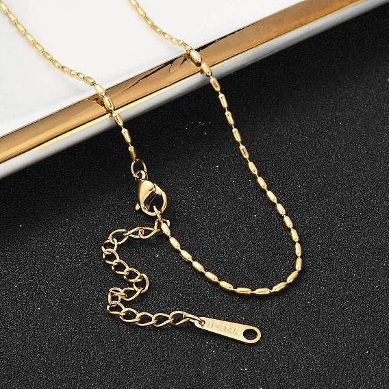Ion Plating(IP) 304 Stainless Steel Oval Ball Chain Necklace for Men Women