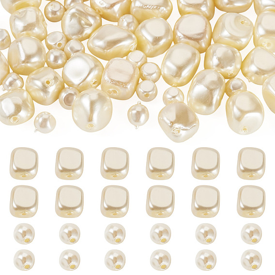 50 шт. 2 стили гальванизированные бусины из ракушки и жемчуга, наггетсы и картофель