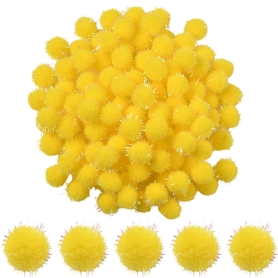 120шт. блестящий шарик-помпон из полипропиленового волокна шелка, для шапок обувь шарфы подвески на сумку аксессуары